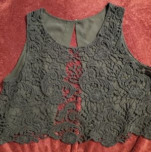 Lace Open Back Crop Top